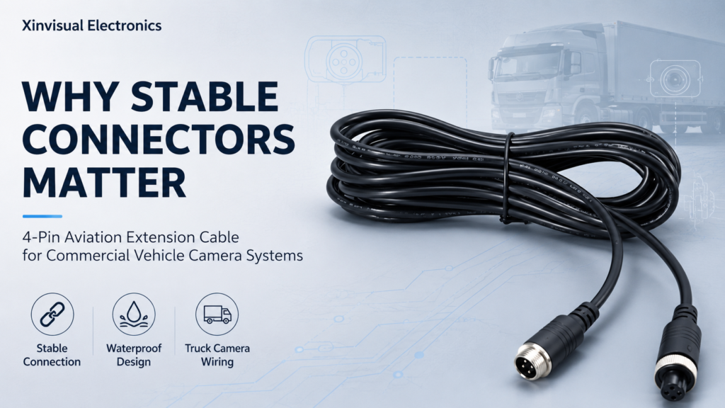 Vehicle camera connector with waterproof aviation plug for commercial truck camera wiring
