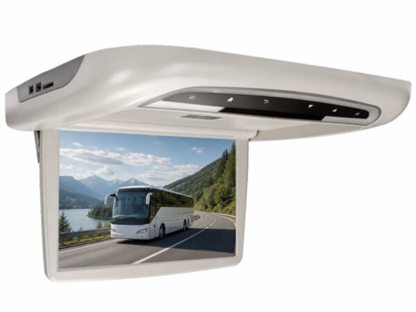 12.1 inch motorized roof-mounted monitor for bus and van passenger display