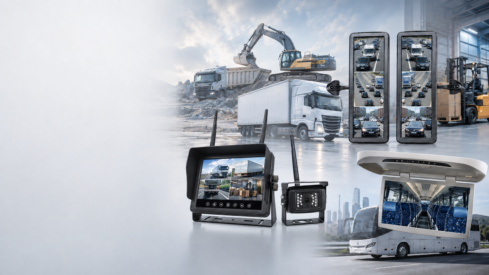 Commercial vehicle camera systems for trucks, buses, forklifts and industrial vehicles