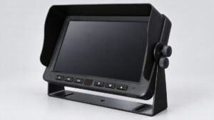Black vehicle monitor used to explain vehicle monitor contrast ratio